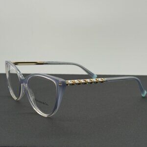 Tiffany & Co. Eyeglasses TF 2214-B 8298 Grey Blue Crystal Gold Frames Only READ